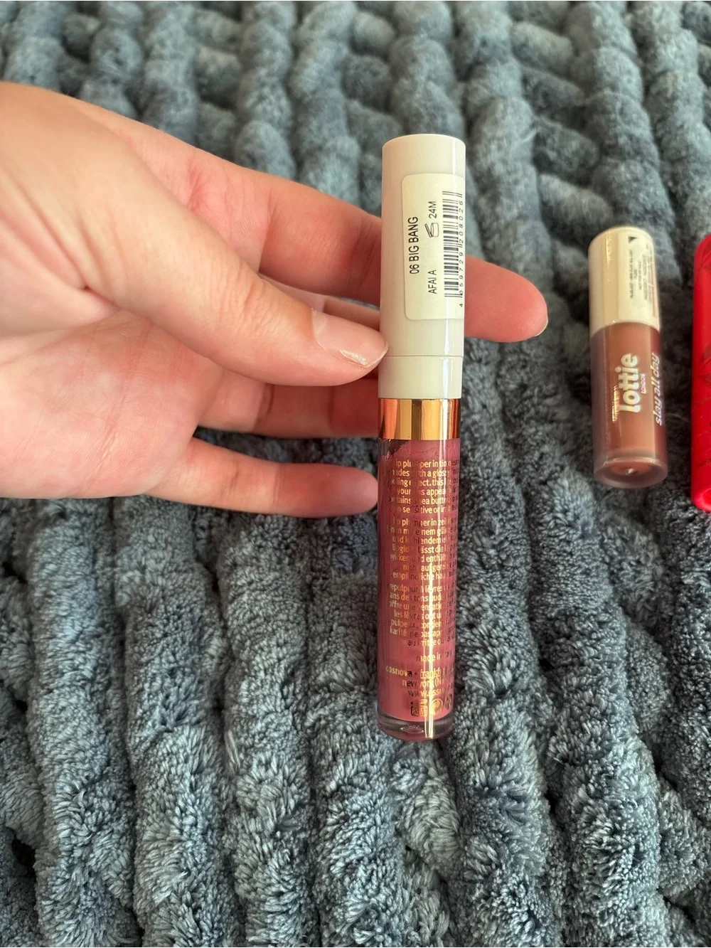 ELF Glossy Lip Stain Fiery Red with Pink & Neutral Lip Glosses & Eyeshadow Set